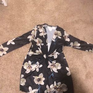 Floral silk mini dress